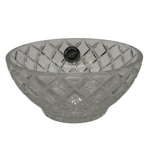 Lenox Fine Crystal Cut Glass Bowl Czech Republic Diamond Pattern 5in